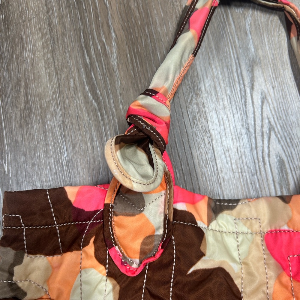 Marc by Marc Jacobs quilted nylon tote multicolored coral orange brown yellow - Picture 7 of 13